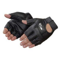 Fingerless Black Grain Goatskin Gloves